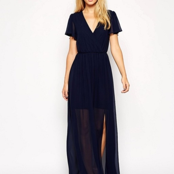 ASOS Dresses & Skirts - ASOS Frill Sleeve Open Back Maxi Dress